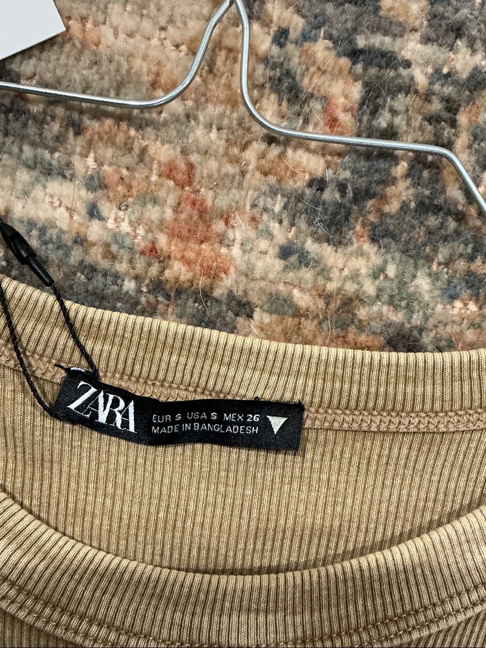 Zara Short Sleeve Ribbed Tee in Light Tan - Picture 2 of 4